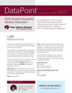 NA Dumpers/Tenders – January 2026 | Power Systems Research